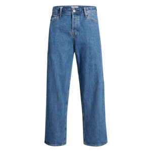 jack jones jean alex bleu avec une coupe droite et des passants pour ceinture 2