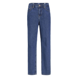 jack jones jean chris bleu uni avec une coupe droite et un passant pour la ceinture 2