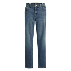 jack jones jean clark regular en coton melange indigo uni coupe regular fit