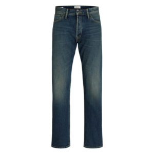 jack jones jean indigo en coton avec une coupe droite muni d un zip et d un bouton 14