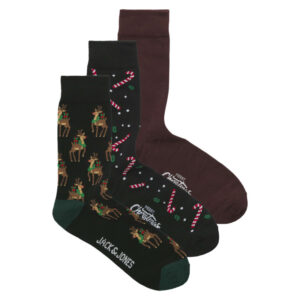 jack jones lot de 3 paires de chaussettes hautes multicolores a motifs avec une coupe haute 4