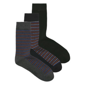 jack jones lot de 3 paires de chaussettes hautes noires rayees avec une coupe haute