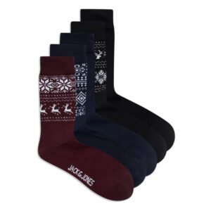 jack jones lot de 5 paires de chaussettes jacfrost multicolores avec imprimes abstraits