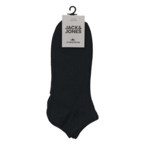 jack jones lot de 5 paires de socquettes en coton melange marines unies avec logo blanc