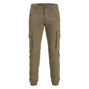 jack jones pantalon cargo en coton taupe a coupe slim pourvu de poches plaquees 10