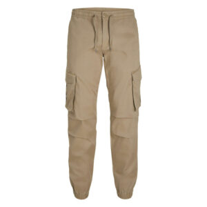 jack jones pantalon cargo jpstkane noah cuffed cargo en coton melange beige uni