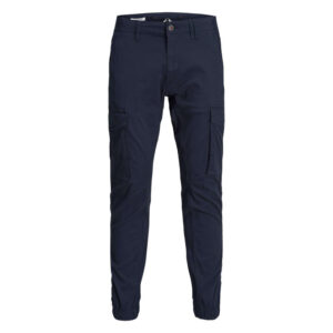 jack jones pantalon cargo paul flake marine uni en coton melange avec une coupe droite 4