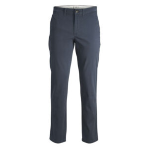 jack jones pantalon chino 4 poches en coton bleu marine uni a coupe regular fit 4