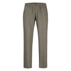 jack jones pantalon chino kaki en lin pourvu d une taille elastiquee froncee