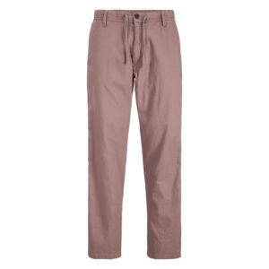 jack jones pantalon chino rose en coton et lin melanges pourvu d un cordon de serrage