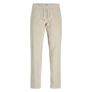 jack jones pantalon jogging jpstkane corduroy jogger sn en coton ecru cotele a coupe droite 4