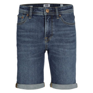jack jones short 5 poches bleu indigo delave en coton biologique avec une coupe droite 2