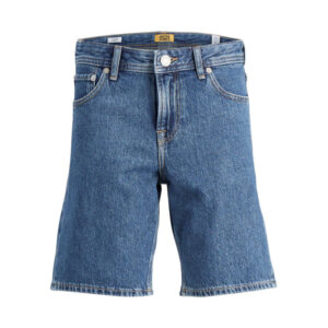 jack jones short 5 poches chris en coton bleu uni avec une coupe slim et poches arrieres