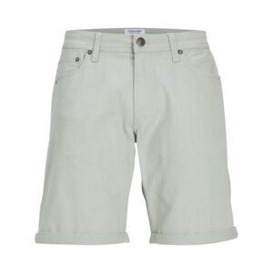 jack jones short 5 poches rick en coton vert d eau uni avec une coupe chino