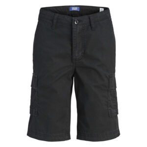 jack jones short cargo en coton noir uni avec une coupe droite et 6 poches 12