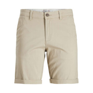 jack jones short david en coton beige uni avec une coupe chino et des poches laterales 6