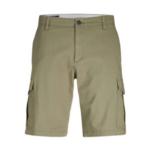 jack jones short en coton kaki uni avec une coupe cargo et des poches laterales 6