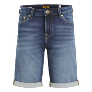 jack jones short indigo a coupe droite a revers pourvu de multiples poches