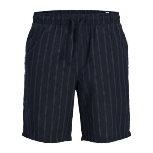 jack jones short jogging marine raye avec une coupe droite et une taille elastiquee