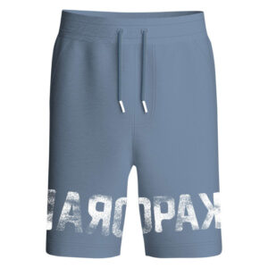 kaporal short bleu uni avec une coupe droite a lien de serrage et des poches
