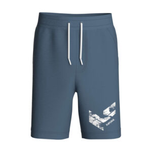 kaporal short de jogging bleu uni avec une coupe droite et ajustable a la taille