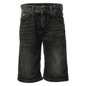 kaporal short en coton anthracite uni avec une coupe droite et des passants
