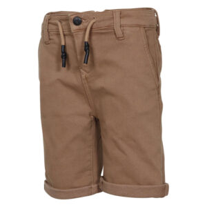 kaporal short en coton camel uni avec une coupe droite et des passants