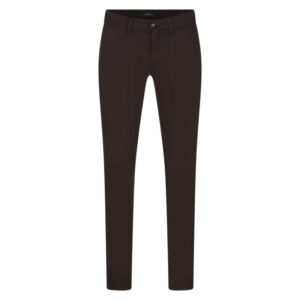 lcdn pantalon chino en coton marron uni avec une coupe ajustee et une poche gousset