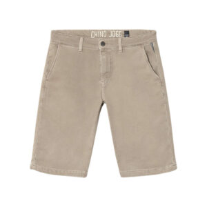le temps des cerises bermuda chino beige uni avec une coupe regular fit et une taille intermediaire
