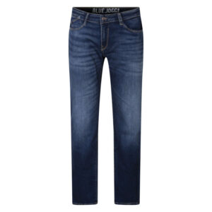 le temps des cerises jean 800 12 jogg en coton melange bleu uni avec une coupe droite 6