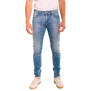 le temps des cerises jean en coton bleu stone delave aux cuisses avec une coupe skinny 6