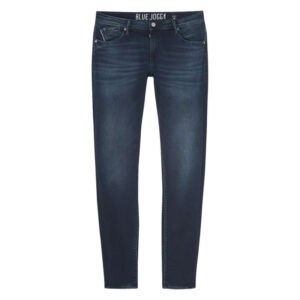 le temps des cerises jean en coton melange nuit uni avec une coupe slim et des passants 12