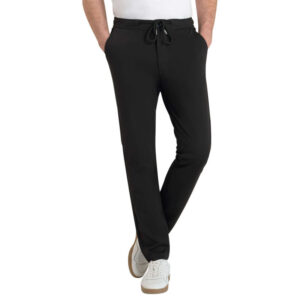 le temps des cerises pantalon malo en coton melange noir coupe droite pourvu d une taille elastiquee