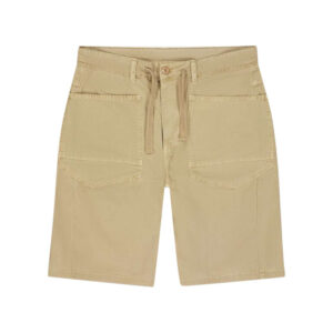 le temps des cerises short chino en coton beige uni avec une coupe droite muni d un bouton 8