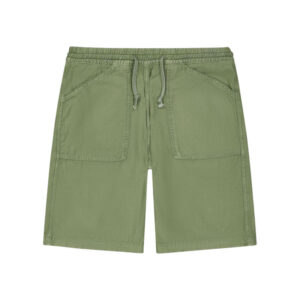 le temps des cerises short chino en coton vert uni avec une coupe droite et une taille elastiquee
