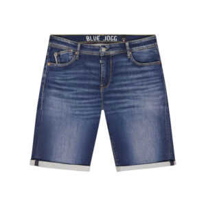 le temps des cerises short en coton melange bleu uni avec une coupe droite muni d un zip 2