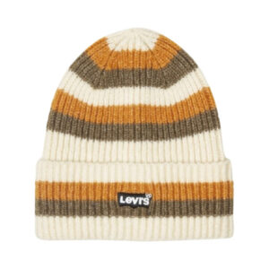 levi s acc bonnet multicolore raye avec nom de la marque brode sur le revers
