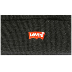 levi s acc bonnet noir a revers avec logo iconique de la marque cousu et surpiqures ton sur ton