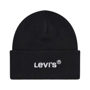 levi s acc bonnet noir homme a logo contrastant