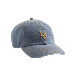 levi s acc casquette en coton jean s avec une fermeture strapback et des surpiqures camel