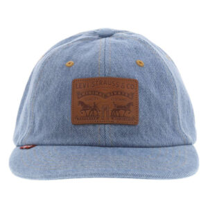 levi s acc casquette en coton jean unie avec patch en cuir et etiquette de la marque