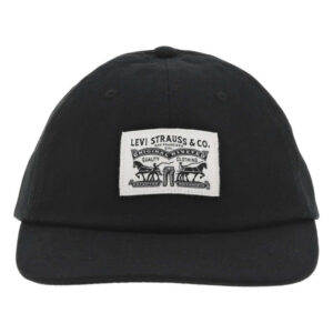 levi s acc casquette en coton noire unie avec une fermeture strapback a l arriere