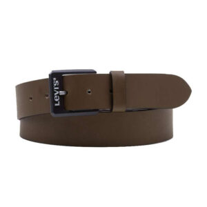 levi s acc ceinture en cuir marron uni avec une boucle en metal noir embosse levi s