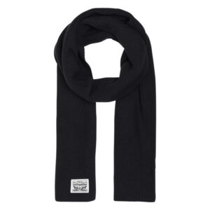 levi s acc echarpe en coton noire cotelee pourvue du patch de la marque
