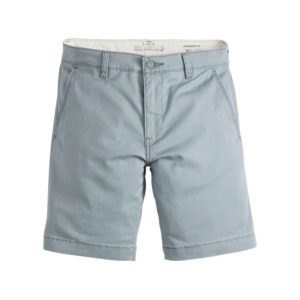 levi s bermuda chino en coton melange bleu uni a coupe droite avec des poches