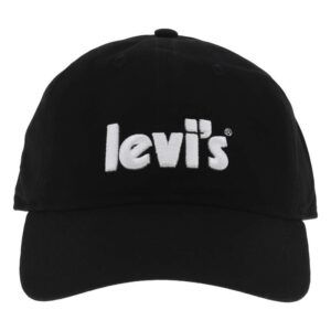 levi s casquette noire unie en coton a logo brode et une bande auto agrippante