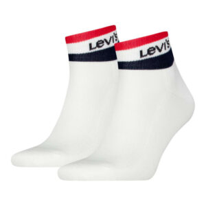 levi s chaussettes basses blanches rayees rouge et noir avec nom de la marque 2