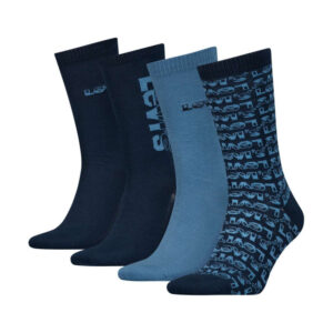 levi s coffret 4 paires de chaussettes hautes en coton melange a nuances de bleu