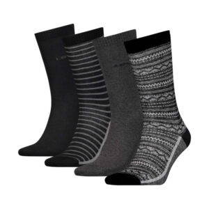 levi s coffret 4 paires de chaussettes hautes en coton stretch gris et rayees