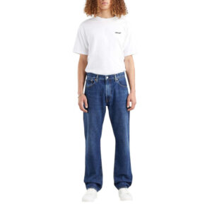 levi s jean 5 poches vintage 551z authentic straight en coton et chanvre indigo uni a coupe regular fit